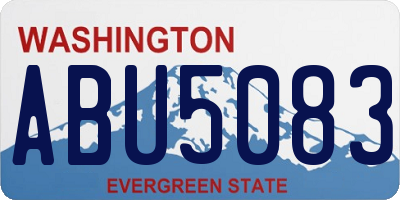WA license plate ABU5083