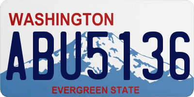 WA license plate ABU5136