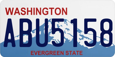 WA license plate ABU5158