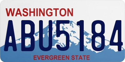 WA license plate ABU5184