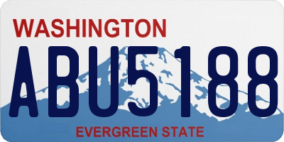 WA license plate ABU5188