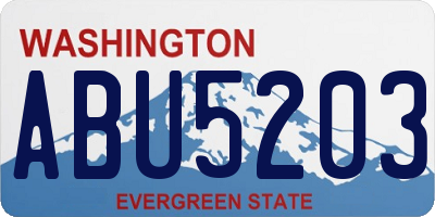 WA license plate ABU5203