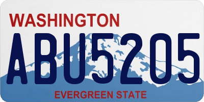 WA license plate ABU5205