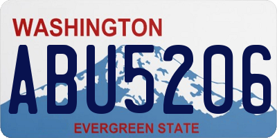 WA license plate ABU5206