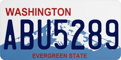 WA license plate ABU5289
