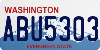 WA license plate ABU5303