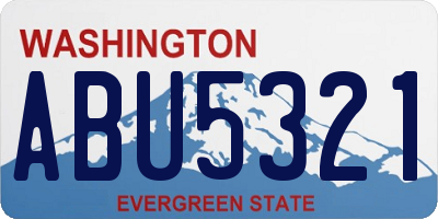 WA license plate ABU5321