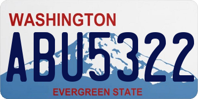 WA license plate ABU5322