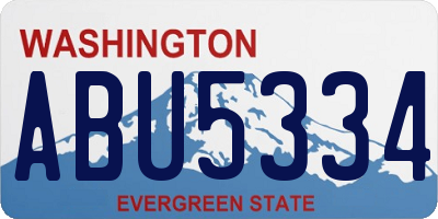 WA license plate ABU5334