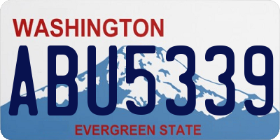 WA license plate ABU5339