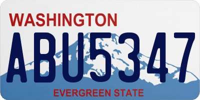 WA license plate ABU5347
