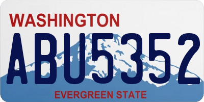 WA license plate ABU5352