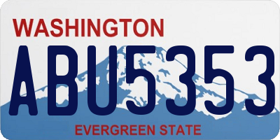 WA license plate ABU5353