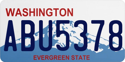 WA license plate ABU5378