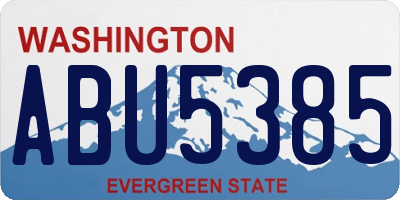 WA license plate ABU5385