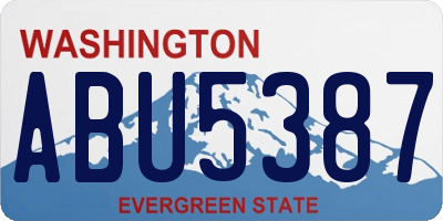 WA license plate ABU5387