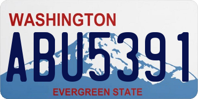 WA license plate ABU5391