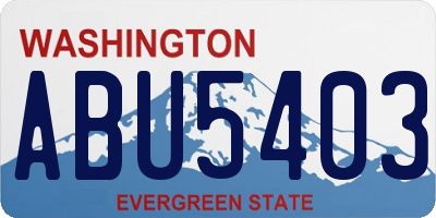 WA license plate ABU5403