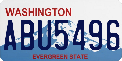 WA license plate ABU5496