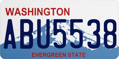 WA license plate ABU5538