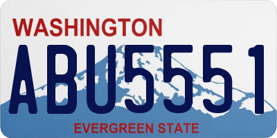 WA license plate ABU5551