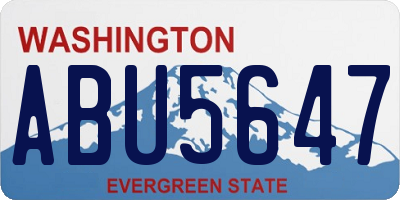 WA license plate ABU5647