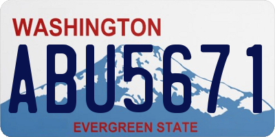 WA license plate ABU5671