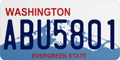 WA license plate ABU5801