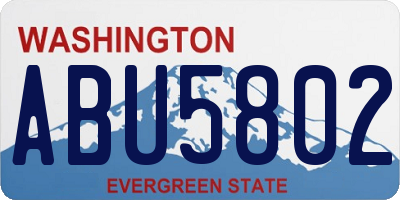 WA license plate ABU5802