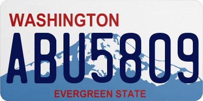 WA license plate ABU5809