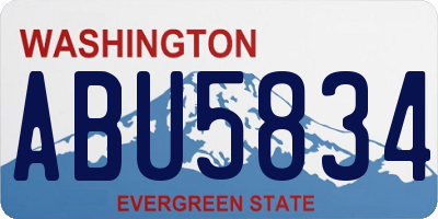 WA license plate ABU5834