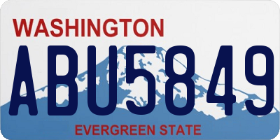 WA license plate ABU5849