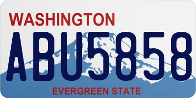 WA license plate ABU5858