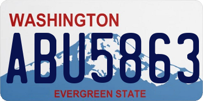 WA license plate ABU5863