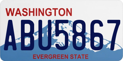 WA license plate ABU5867