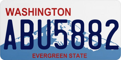 WA license plate ABU5882