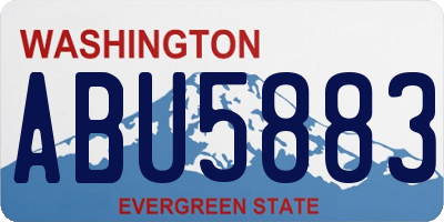 WA license plate ABU5883