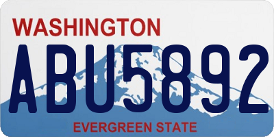 WA license plate ABU5892