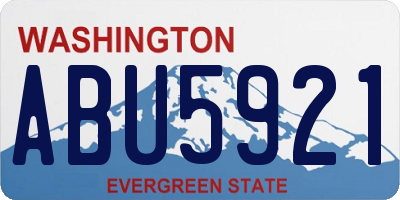 WA license plate ABU5921
