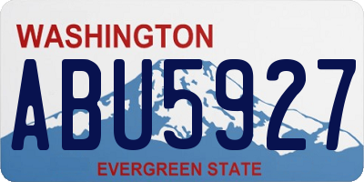 WA license plate ABU5927