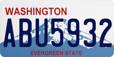 WA license plate ABU5932