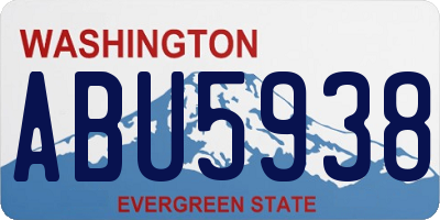 WA license plate ABU5938