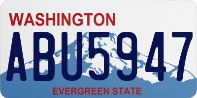 WA license plate ABU5947