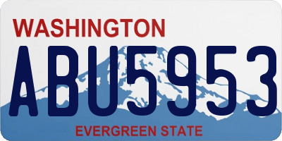 WA license plate ABU5953