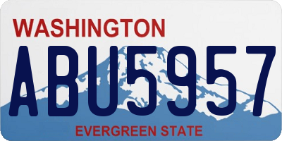 WA license plate ABU5957