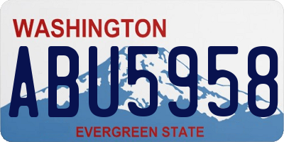 WA license plate ABU5958
