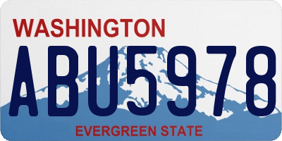 WA license plate ABU5978
