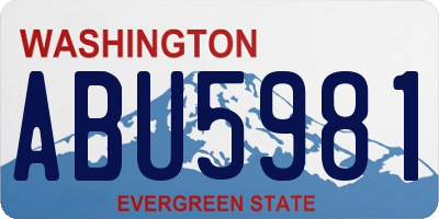 WA license plate ABU5981