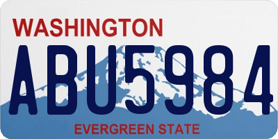 WA license plate ABU5984