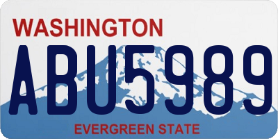 WA license plate ABU5989